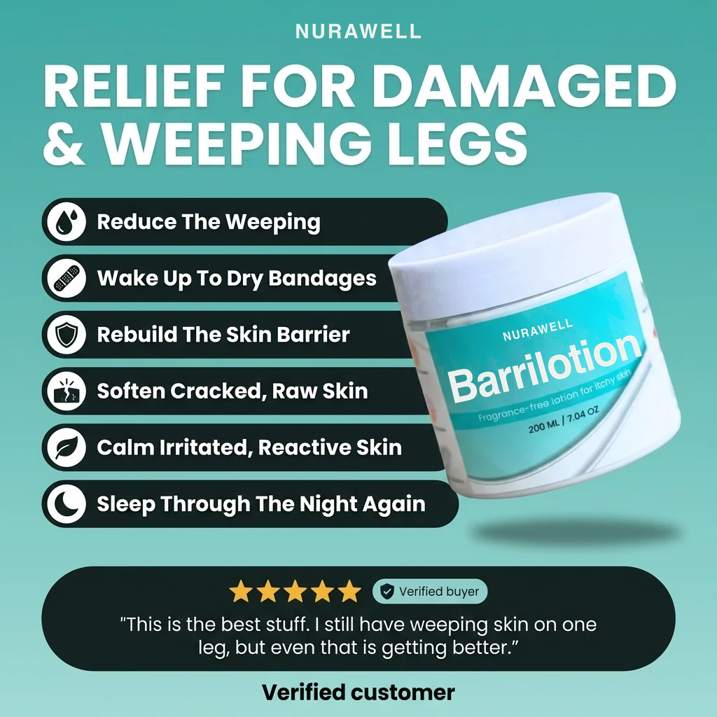 Fragrance-Free Non-Greasy Anti-Itch Ceramide NP Leg Lotion For Dry, Red, Sensitive, Discolored, Crepey Skin