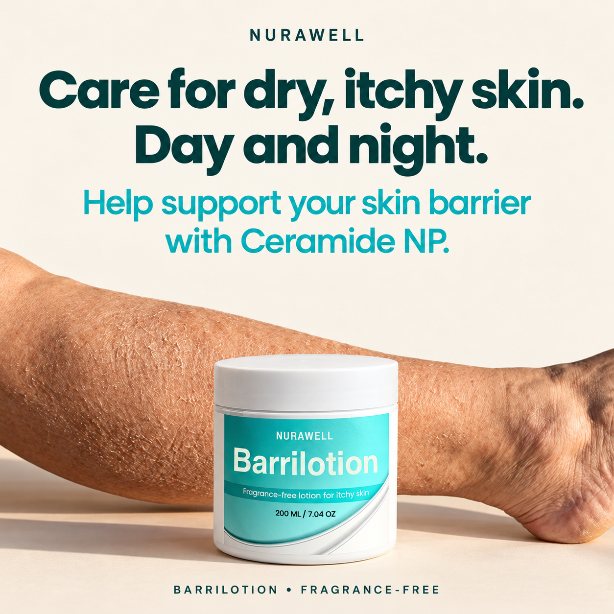 Nurawell BarriLotion care for dry, itchy skin, day and night